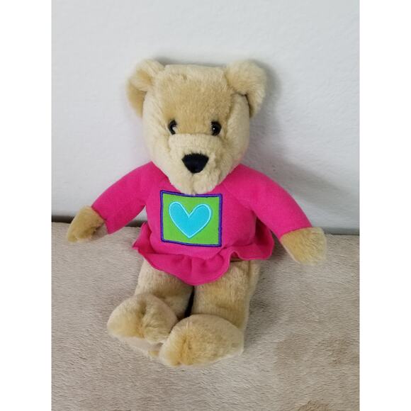 Hallmark Kiss Kiss Teddy Bears Heart Magnetic Nose 10" Stuffed Plush Toys Vtg - Picture 3 of 12